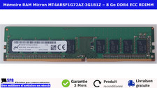 Mémoire RAM Micron 8 Go DDR4 ECC RDIMM - 2400 MHz - CL 17 - MT4ARSF1G72AZ‑3G1B1Z