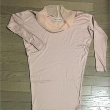DOLCE & GABBANA Organza Collar Knit Mini Dress Light Pink Beige
