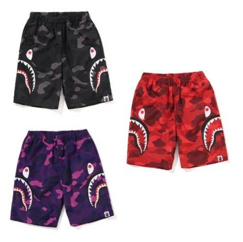 A BATHING APE Kids COLOR CAMO SIDE SHARK Beach Shorts 100–140cm Japan New