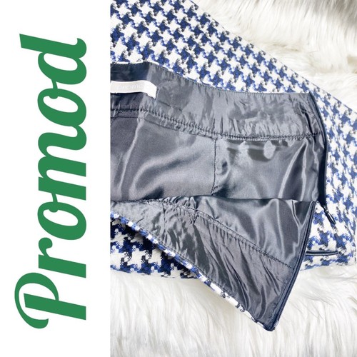 PROMOD VINTAGE HOUNDSTOOTH MINI PENCIL SKIRT BLACK WHITE GRUNGE PREPPY, SIZE 8 - Picture 6 of 12