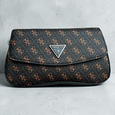GUESS Crossbody Bag Women's Small Brown/Black Logo, Zipper, Detachable
