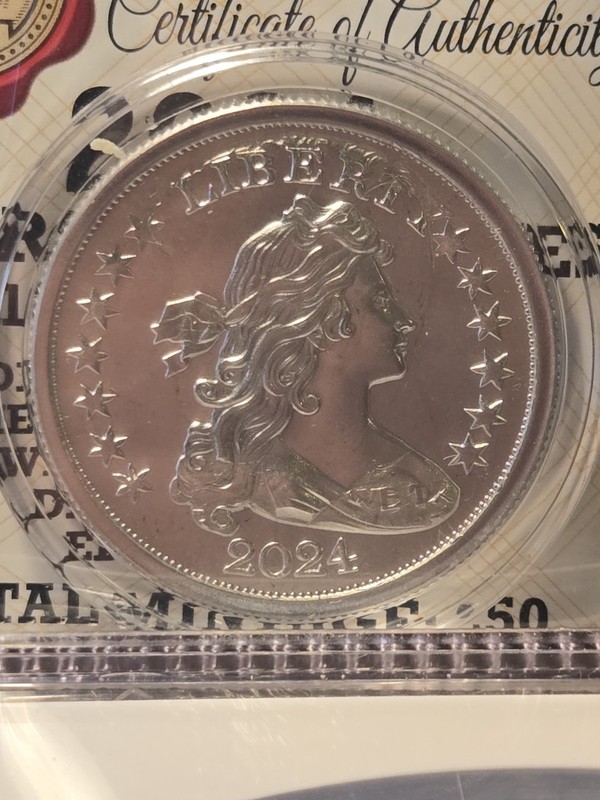 2024 Intaglio Mint Overstrike Series 1804 $1 on 1964 Silver Kennedy 250 Minted