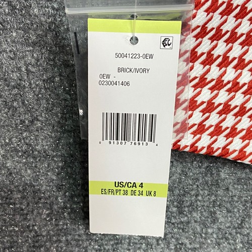 Le Suit Houndstooth Blazer & Skirt Set Size 4 Brick Ivory Business Office NWT - Picture 7 of 12