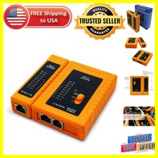 Portable Network Cable Tester for RJ45/RJ11 with LED Display - Easy Diagnostics