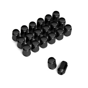 20pcs M12x1.25 Bulge Lug Nuts, Closed End, Cone Taper Conical Seat, Black