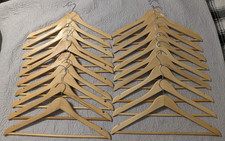 Vintage 17" Wooden Hangers Pants Bar  Swivel Hook - LOT of 20 - Preowned