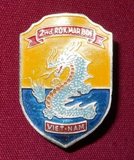 Original Vietnam War Pin DI ROK Korean 2nd Marine Brigade Unit DUI 1966-1967