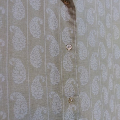 Massimo Dutti Silk Blend Neutral Paisley Print Popover Long Sleeve Blouse Size 8 - Bild 3 von 8