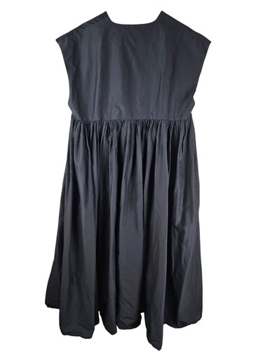 Raey Deep-V Organic Cotton-Blend Gathered Dress Oversized Lagenlook Minimalist - Picture 8 of 11