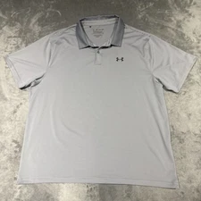 Under Armour Shirt Mens XXXL Gray The Playoff Polo Performance Golf Striaght