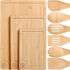 Riveira Bamboo Cutting Boards For Kitchen with Set of 9, Utensil Combo 
