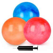 3PCS Playground Balls, 14 Inch Bouncy Balls Inflatable Dodgeball Kickballs wi...