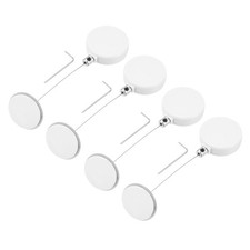 1.8ft Retractable Cable Security Lock with Round Patch Wrench, White, 4 Pack