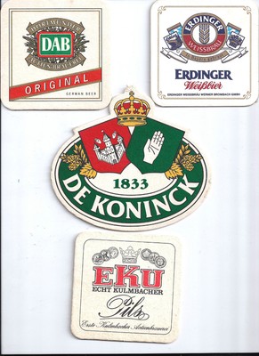 4x Sous Bock Beer Coaster Bier Deckel DELIRIUM TREMENS #4 ARGENTUM