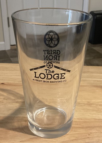 Grist Iron Brewing Company Finger Lakes (Seneca) NY Logo Pint Glass NEW - Picture 2 of 2