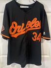Mlb Baltimore Orioles Majestic Cool Base Baseball Jersey Mens L 34 Arrieta