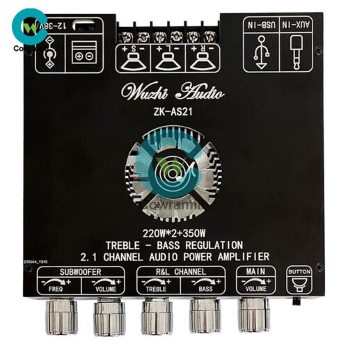 ZK-AS21 TPA3251 Bluetooth Digital Audio Power Amplifier Board 220W*2+350W 2.1 CH - Photo 2/11