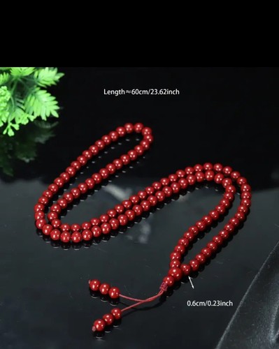 beaded bracelet Natural Cinnabar For Men And Women - Picture 2 of 3