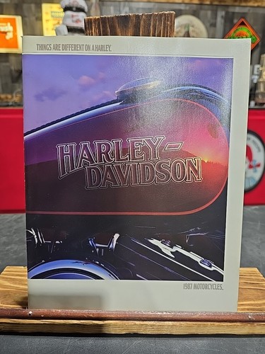 1987 Modelle Harley Davidson Media Werbung Prospekt Robison HD FXR FXRT FLT - Bild 1 von 2