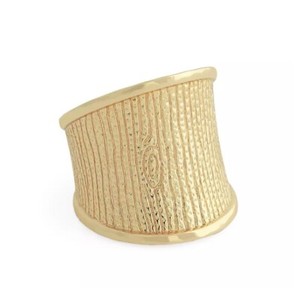 Authentic !! ANABEL ARAM “Enchanted Forest Bark 18K Gold-Plated Ring”