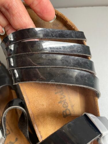 Sandalias Birkenstock Betula Birmania charol negro tiras deslizables Reino Unido 4,5 eur 37 - Imagen 15 de 18