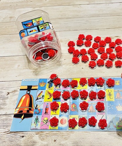 50 Fichas Magneticas Para Jugar Bingo 50 Magnetic Rose Chips - Picture 14 of 16