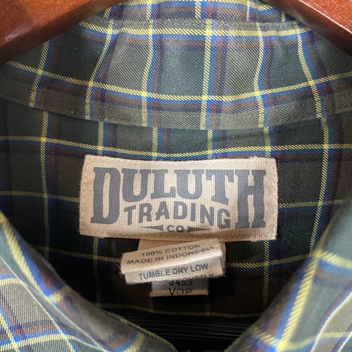 Duluth Trading Co Men LT Wrinkle Fighter Button Front Shirt Green Plaid - Picture 5 of 8