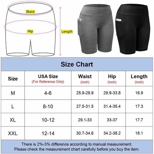 Women Activewear Workout Bike Yoga Shorts Stretch Mid Thigh Pocket Leggings 2020 - Picture 4 of 15