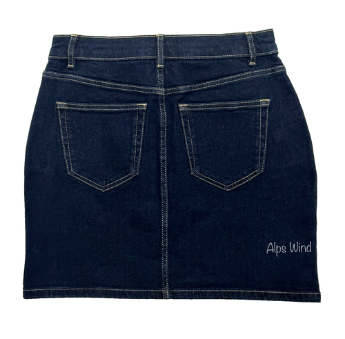 Michael Kors Womens Denim Gold Button Mini Skirt in Dark Indigo Size 4 NWT$98 - Picture 2 of 6