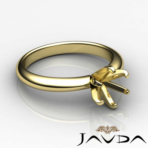 6 prong solitaire Diamond Engagement Ring Setting 14k Gold White 3mm Semi Mount - Picture 8 of 30