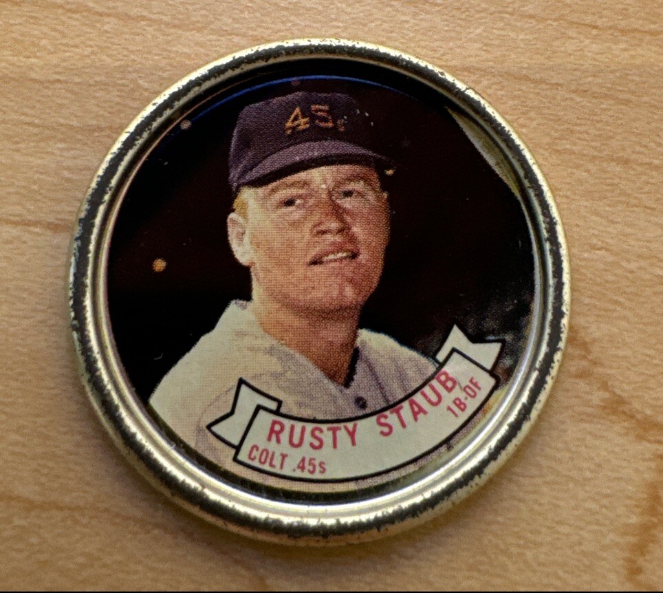 1964 Topps Baseball Coin Pin #96 Rusty Staub Houston Colt .45s