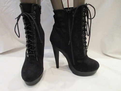 Black High Zip Island River Up 1457 Lace Uk 7 Heel Boots Ankle EgTZTnq7