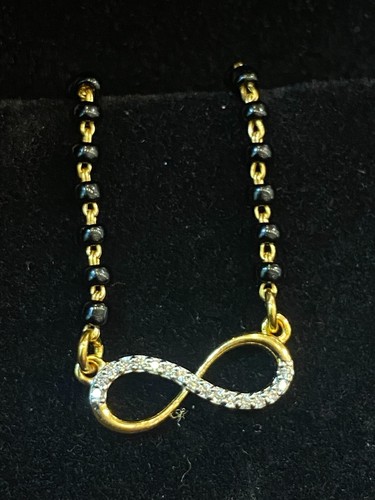 Stunning 0.12 Cts Round Brilliant Natural Diamonds Infinity Necklace In 14K Gold - Picture 7 of 12