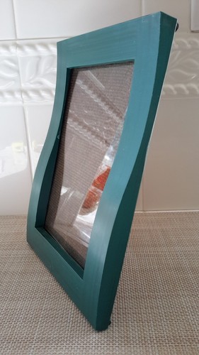 Wooden 8.5x6.5" Picture Frame Teal Green Color Wood 6.5x4.5" inside Used - Picture 3 of 8