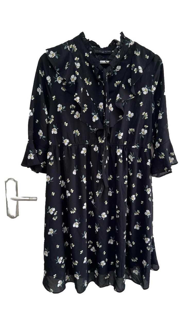 Beautiful Rochelle Humes dress Black With Floral Print Size 12