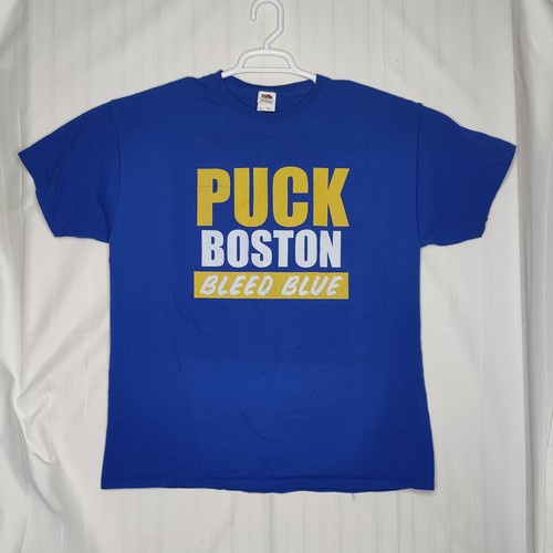 Camiseta St. Louis Blues para hombre XL Puck Boston Bleed Blue Playoffs 2019 - Imagen 1 de 4