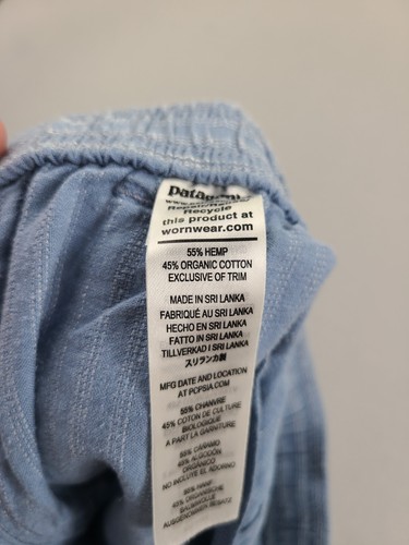 Pantaloni da spiaggia Patagonia Island canapa donna piccoli blu elastico in vita jogger - Foto 7 di 10