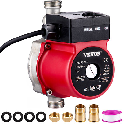 VEVOR Hot Water Circulation Pump Circulator Pump 120W 110V NPT3/4'' Automatically