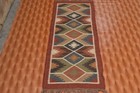 Geometric Kitchen Rug 2x6 Multicolor Kilim Area Rug Jute Wool Hand-Woven