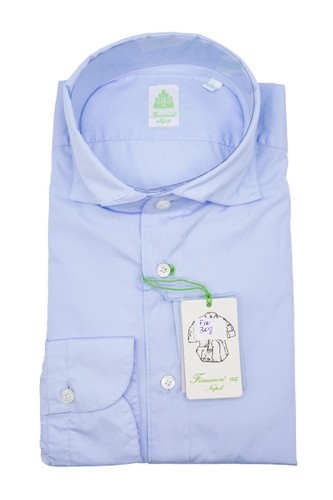 New FINAMORE Napoli HANDMADE Dress  Shirt  Size L Us 41 42 Eu (FIN308) - Picture 1 of 2