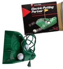 Electric Putting Partner 2 Golf Balls Return Putt Aid USA Made JEF Mfg Inside