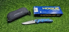 Hogue #24273 Deka 3.25" Folding EDC Knife CPM-20CV Stonewashed Blade, Blue Lava