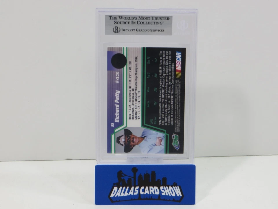 RICHARD PETTY SIGNED 2003 ETOPPS #25 BGS BAS SLAB Nascar THE KING - Image 4 of 4