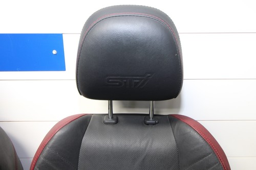 15-21 SUBARU WRX STI OEM SEAT SET FRONT REAR LEFT RIGHT LEATHER BLACK RED SEATS - Picture 2 of 19