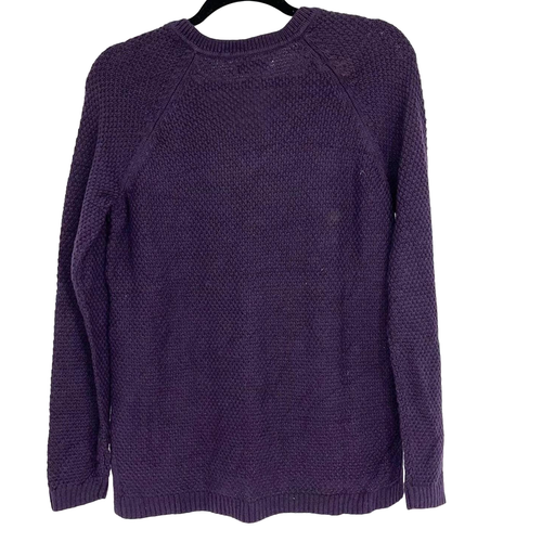 SONOMA V NECK LATTICE DESIGN PURPLE SWEATER SMALL - Picture 2 of 3