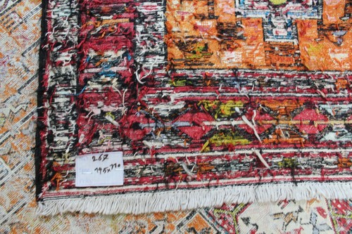 Antigua alfombra hecha a mano de seda kurda Soumak Kilim 145 x 110 cm - Imagen 12 de 12