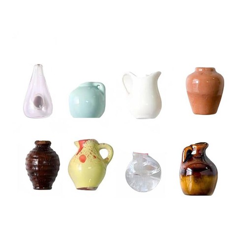 8PCS Mini Ceramic Vase Refrigerator Magnets, 3D Flower Vase Fridge Home Decor - Picture 14 of 22