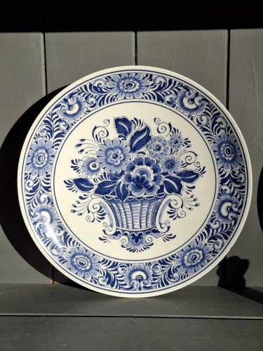 Delft Wall Hanging Plate Schoonhoven Keramik Bouquet Of Flowers 8" *Read Descrip - Picture 1 of 8