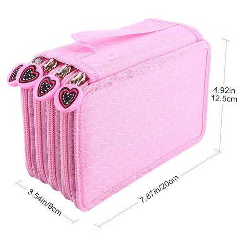 Multi-Layer Pencil Organizer Pink 72 Count Slot Oxford Pencil Case Large - Imagen 2 de 6