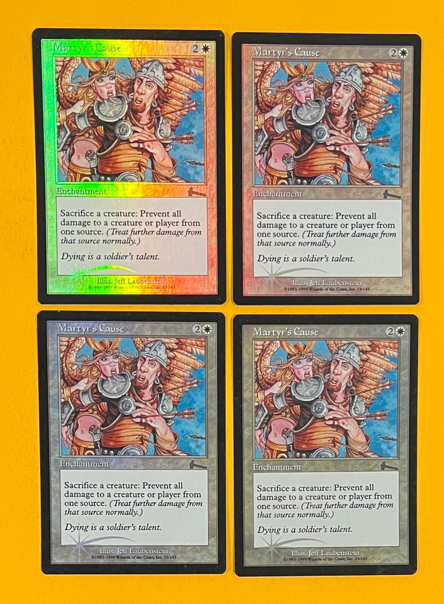 MTG MARTYR'S CAUSE (FOIL) (x 4) Urza's Legacy (OldManMTG 006